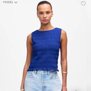 Madewell Smocked Boatneck Tank Top